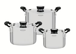 Grano 6 Piece Stainless Steel Cookware Set With Silicone Handles