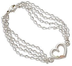 Black Hills Four Chain With Heart Bracelet