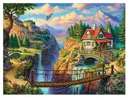 The Jigsaw Puzzle Factory House On The Cliff Puzzle Game For Adults 550 Piece Full Size 26 X 19 Inch 100% Biodegradable