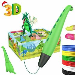 Tecboss 3D Pen Dinosaur Design 3D Printing Pen For Kids ?newest Version?usb Charging 2 Speed 2 Mode With Bonus Pla Filament Best Interesting Christmas