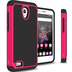 Alcatel One Touch Go Play Case Coveron Hexaguard Series Protective Hybrid Hard Phone Cover For Alcatel One Touch Go Play Conquest - Pink