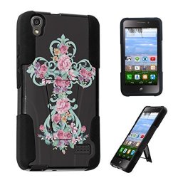 Huawei Pronto LTE Case Huawei Snapto Case Durocase Kickstand Bumper Case For Huawei Pronto LTE H891L Huawei Snapto G620 Released In 2015 - Cross Roses