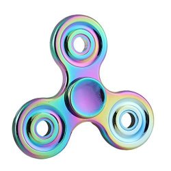 Fidget Dice Hand Fidget Toy Spinners Stress Reducer Perfect For Add Adhd Anxiety Tri - Rainbow
