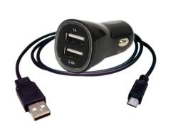 Gizzu Car Charger 1.2m Micro USB Cable Black