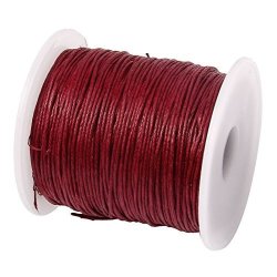 100 Yards Waxed Thread Cotton Cord Plastic String Strap Necklace Rope Bead Fit Bracelet - 1.0MM Dark Red 13