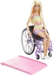 Fashionista Doll With Wheelchair - Rainbow Dress Blonde No. 194