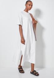 Superbalist T-Shirt Dress With Slit & Tier Dtl At Back - White