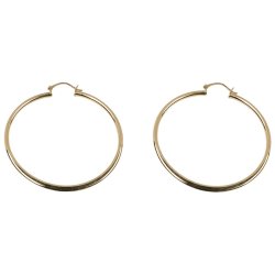 BONDED GOLD - 45MM Flatened Creole Hoop Earring