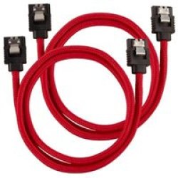 CC-8900254 Sleeved Sata Cable 0.6M Red