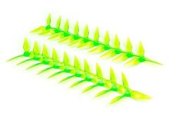 Uumart Kingkong 5051 3-BLADE Propellers 10 Pairs 10CW 10CCW Clear Green For Drone Racing MINI Multi-rotor Quadcopters