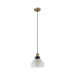 Bright Star Antique Brass Pendant With Clear Glass