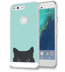 Hellogiftify Google Pixel XL Case Tiffany Blue&cat Tpu Soft Gel Protective Case For Google Pixel XL