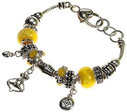Lova Jewelry Zodiac Sign -tone Pandora Style Bracelet gemini May 21 - June 21 Silver