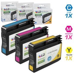 Ld Remanufactured Replacement For Hp 933 933XL Set Of 3 High Yield Ink Cartridges: CN054AN Cyan CN055AN Magenta & CN056AN Yellow For Use In Officejet 6100 6600 6700 7110 7510 7610 7612