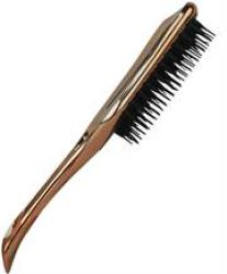 Wet And Dry Detangling Paddle Hairbrush Metallic Rose Gold -rectangular Shape Head Ergonomic Handle Widely Spaced 325 Soft Bristles Suitable For Long Medium