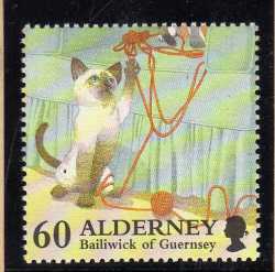 Alderney 1996 "domestic Cats" Set Of 6 Umm . Sg A89-A94. Cat 6 45 Pounds.