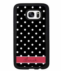 Polka Dot Black White Red Personalized Black Rubber Phone Case Compatible With Samsung Galaxy S21 S21+ S21 Ultra 5G Note 20 Ultra S20 Fe
