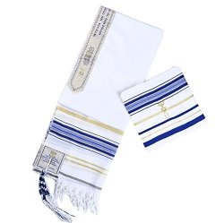 Star Gifts Royal Blue Messianic Tallit Prayer Shawl 72 X 22 With Matching Bag