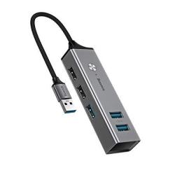 BASEUS 5-PORT USB 3.0 Hub Aluminum USB 3.0 Data Hub Adapter With 3 USB 3.0 Ports And 2 USB 2.0 Ports High-speed Data Transmission Hub Compatible Wit