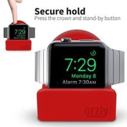 Orzly - Night Stand MINI For Apple Watch Series 1-2-3 - Red