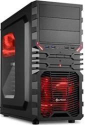 Sharkoon VG4-W Midi Tower PC Gaming Case Red With Window USB 3.0 Mounting Possibilities: 3X 5.25 Drive Bays External Or 2X 5.25 Drive Bays