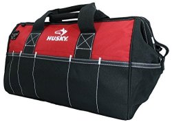 Husky 82003N11 18" Water-resistant Contractor diy Tool Bag With Shoulder Strap