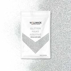 Wellmade Glitter Paint Additive For Wall Paint-interior exterior Wall Ceiling Wood Metal Varnish Dead Flat Diy Art And Craft 150G 5.3OZ 10G SAMPLE Silver
