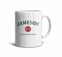 Porwemv 11OZ Coffee Tea Mugs Jameson Irish Whiskey White Ceramic Mug Picture Best Friend Holidays Cups
