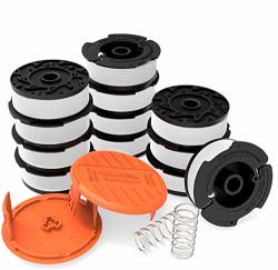 2 Trimmer Cap/8 Replacement Line Spool Autofeed Trimmer Line Spool，10-Pack Compatible with Black+Decker AF-100-3ZP Weed Eater String Trimmers LEIMO 0.065 Line String Trimmer Replacement Spool