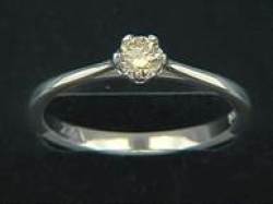 Exclusive Jewelry 0.26ctw Diamond 9kt White Gold Solitaire Engagement Ring Size 6.25