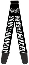 BD Sons Of Anarchy Nylon Guitar Strap - Sons Of Anarchy Logo Black white