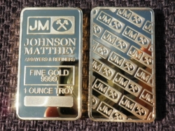 Johnson Matthey Fine Gold Clad Steel Bar 1 Tr. Oz
