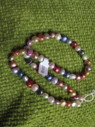 Large 8 Mm Multi Color Freshwater Pearls. 40 Cm Long String