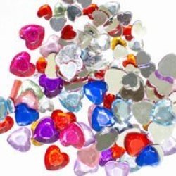 Dala 9MM Assorted Heart Rhinestones 50 Pack