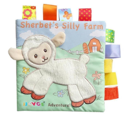Soft Baby Label Cloth Book - Sherbet's Silly Farm