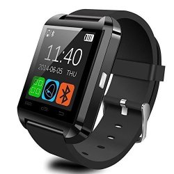 Amoji Multi-functional Smartwatch U8 Bluetooth Smart Watch With Wireless Connection Touch Screen For Ios Android Smartphone Black