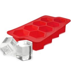 Gin Tribe - Ginsanity Cool Mega-hex Ice Tray For Gin Whisky Brandy Spirits - Red