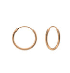 C713-C31508 - Rose Gold Over Sterling Silver Round Hoop Earrings 14MM