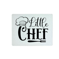 Little Chef - Large Glass Printed Cutting Board