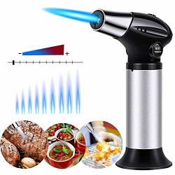 Butane Torch Ideapro Cooking Torch Refillable Adjustable Flame Kitchen Torch For Chef Baking Bbq Creme Brulee Soldering Silver