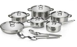 Heavy Bottom Silver Cookware Set - 15-PIECE