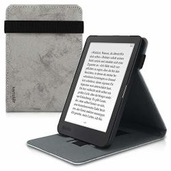 Kwmobile Cover For Kobo Clara HD - Pu Leather E-reader Case With Built-in Hand Strap And Stand - Grey