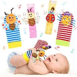 Wrist Rattles Foot Finder Rattle Sock Baby Toddlor Toy Rattle Toy Arm Hand Bracelet Rattle Feet Leg Ankle Socks Activity Rattle Present Gift For