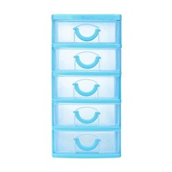 Tronet Durable Plastic MINI Desktop Drawer Sundries Case Small Objects Cosmetics Storage Box Stackable Cube Organizer Red XL Sky Blue XL