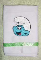 Smurf Embroidered Baby Pillowcase