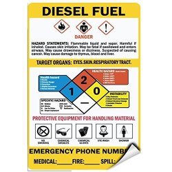 Fuel Petrol Oil Fuel Danger Hazard Statements Hazard Sign Label Decal Sticker 5 Inches X 7 Inches
