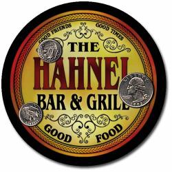 Zuwee Brand Bar And Grill Coaster Set Personalized With The Hahnel Family Name