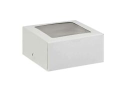 White Cake Or Takeaway Box With Window - 250 Units - 9 X 9 X 2