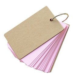New Colorful 95CM Blank Memo Pad Flash Cards Memory Word Cards Note Pad Revision Notes Sduty Card With Keyring Pink