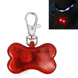 2 LED Bone Style Pet Safety Flash Pendant Red